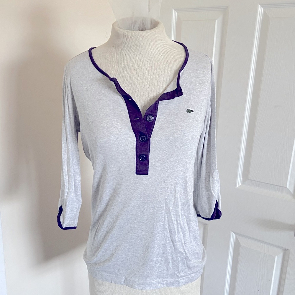 Lacoste | Grey & Purple Henley 🐊